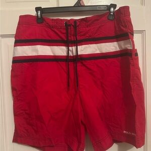 Polo by Ralph Lauren Red and Black Men's Swim Shorts
